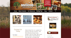 Desktop Screenshot of oakwoodgamefarm.com